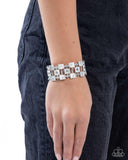 Puzzling Persistence - Silver Bracelet - Paparazzi Accessories Bracelet Bedazzle Me Pretty Mobile Fashion Boutique