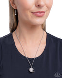 Quarterback Chic - White Necklace - Paparazzi Accessories Necklace Bedazzle Me Pretty Mobile Fashion Boutique