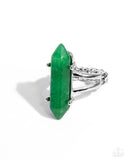 Quartz Quest - Green Ring - Paparazzi Accessories Ring Bedazzle Me Pretty Mobile Fashion Boutique