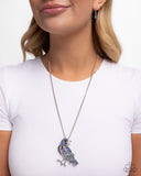 Radiant Raven - Blue Necklace - Paparazzi Accessories Necklace Bedazzle Me Pretty Mobile Fashion Boutique