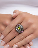 Radiant Regalia - Brass Ring - Paparazzi Accessories Ring Bedazzle Me Pretty Mobile Fashion Boutique