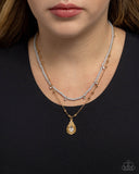 Radiant Reminder - Blue Necklace - Paparazzi Accessories Necklace Bedazzle Me Pretty Mobile Fashion Boutique