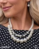 Radiant Repetition - White Necklace - Paparazzi Accessories Necklace Bedazzle Me Pretty Mobile Fashion Boutique