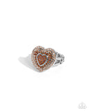 Radiant Resplendence - Brown Ring - Paparazzi Accessories Ring Bedazzle Me Pretty Mobile Fashion Boutique