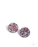 Radiant Ripples - Pink Post Earrings - Paparazzi Accessories Post Earrings Bedazzle Me Pretty Mobile Fashion Boutique