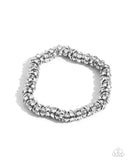 Radiant Roll Call - White Bracelet - Paparazzi Accessories Bracelet Bedazzle Me Pretty Mobile Fashion Boutique