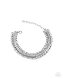 Radical Resolution - White Bracelet - Paparazzi Accessories Bracelet Bedazzle Me Pretty Mobile Fashion Boutique