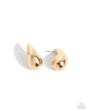 Raindrop Reveal - Gold Post Earrings - Paparazzi Accessories Post Earrings Bedazzle Me Pretty Mobile Fashion Boutique