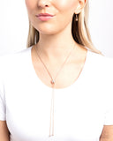 Raised Rose - Rose Gold Necklace - Paparazzi Accessories Necklace Bedazzle Me Pretty Mobile Fashion Boutique