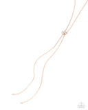 Raised Rose - Rose Gold Necklace - Paparazzi Accessories Necklace Bedazzle Me Pretty Mobile Fashion Boutique