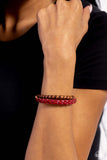 Ranch Hand - Red Bracelet - Paparazzi Accessories Bracelet Bedazzle Me Pretty Mobile Fashion Boutique