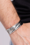 Real Slick - Silver Mens Bracelet - Paparazzi Accessories Mens Bracelet Bedazzle Me Pretty Mobile Fashion Boutique