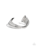 Rebellious Ribbons - Silver Bracelet - Paparazzi Accessories Bracelet Bedazzle Me Pretty Mobile Fashion Boutique