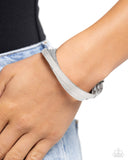 Rebellious Ribbons - Silver Bracelet - Paparazzi Accessories Bracelet Bedazzle Me Pretty Mobile Fashion Boutique