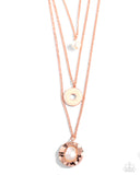 Refined Reaction - Copper Necklace - Paparazzi Accessories Necklace Bedazzle Me Pretty Mobile Fashion Boutique