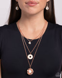 Refined Reaction - Copper Necklace - Paparazzi Accessories Necklace Bedazzle Me Pretty Mobile Fashion Boutique