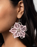 Refined Recognition - Pink Earrings - Paparazzi Accessories Earrings Bedazzle Me Pretty Mobile Fashion Boutique