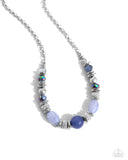Refined Redux - Blue Necklace - Paparazzi Accessories Necklace Bedazzle Me Pretty Mobile Fashion Boutique