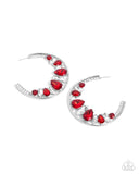 Refined Rewind - Red Earrings - Paparazzi Accessories Earrings Bedazzle Me Pretty Mobile Fashion Boutique