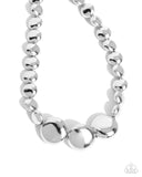 Reflective Roar - Silver Necklace - Paparazzi Accessories Necklace Bedazzle Me Pretty Mobile Fashion Boutique