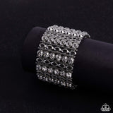 Reflective Rows - Silver Bracelet - Paparazzi Accessories Bracelet Bedazzle Me Pretty Mobile Fashion Boutique