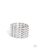 Reflective Rows - Silver Bracelet - Paparazzi Accessories Bracelet Bedazzle Me Pretty Mobile Fashion Boutique