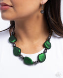Refulgent Reformation - Green Necklace - Paparazzi Accessories Necklace Bedazzle Me Pretty Mobile Fashion Boutique