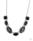 Regally Roped - Black Necklace - Paparazzi Accessories Necklace Bedazzle Me Pretty Mobile Fashion Boutique
