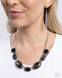Regally Roped - Black Necklace - Paparazzi Accessories Necklace Bedazzle Me Pretty Mobile Fashion Boutique