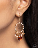 Regency Radiance - Brown Earrings - Paparazzi Accessories Earrings Bedazzle Me Pretty Mobile Fashion Boutique