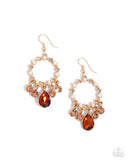 Regency Radiance - Brown Earrings - Paparazzi Accessories Earrings Bedazzle Me Pretty Mobile Fashion Boutique