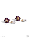 Regency Reign - Purple Clip-On Earrings - Paparazzi Accessories Clip-On Earrings Bedazzle Me Pretty Mobile Fashion Boutique