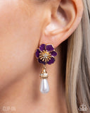 Regency Reign - Purple Clip-On Earrings - Paparazzi Accessories Clip-On Earrings Bedazzle Me Pretty Mobile Fashion Boutique