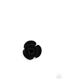 Relaxed Rosette - Black Ring - Paparazzi Accessories Ring Bedazzle Me Pretty Mobile Fashion Boutique