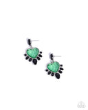 Resort Radiance - Green Post Earrings - Paparazzi Accessories Post Earrings Bedazzle Me Pretty Mobile Fashion Boutique