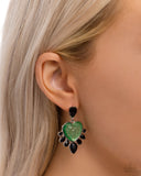 Resort Radiance - Green Post Earrings - Paparazzi Accessories Post Earrings Bedazzle Me Pretty Mobile Fashion Boutique
