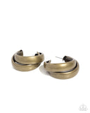 Restless Radiance - Brass Earrings - Paparazzi Accessories Earrings Bedazzle Me Pretty Mobile Fashion Boutique