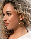 Retro Radius - Gold Earrings - Paparazzi Accessories Earrings Bedazzle Me Pretty Mobile Fashion Boutique