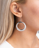 Retro Radius - Silver Earrings - Paparazzi Accessories Earrings Bedazzle Me Pretty Mobile Fashion Boutique