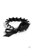 Ribbon Rarity - Black Bracelet - Paparazzi Accessories Bracelet Bedazzle Me Pretty Mobile Fashion Boutique