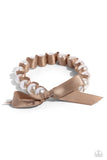 Ribbon Rarity - Brown Bracelet - Paparazzi Accessories Bracelet Bedazzle Me Pretty Mobile Fashion Boutique