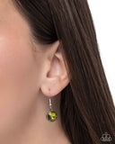 Ribbon Reveal - Green Necklace - Paparazzi Accessories Necklace Bedazzle Me Pretty Mobile Fashion Boutique