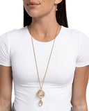 Rings of Refinement - Gold Lanyard - Paparazzi Accessories Lanyard Bedazzle Me Pretty Mobile Fashion Boutique