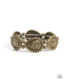 Roaring Rose - Brass Bracelet - Paparazzi Accessories Bracelet Bedazzle Me Pretty Mobile Fashion Boutique