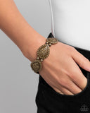 Roaring Rose - Brass Bracelet - Paparazzi Accessories Bracelet Bedazzle Me Pretty Mobile Fashion Boutique