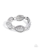 Roaring Rose - Silver Bracelet - Paparazzi Accessories Bracelet Bedazzle Me Pretty Mobile Fashion Boutique