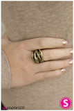 Rolling In The Deep - Brass Ring - Paparazzi Accessories Ring Bedazzle Me Pretty Mobile Fashion Boutique