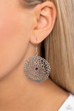 Rolling Radiance - Red Earrings - Paparazzi Accessories Earrings Bedazzle Me Pretty Mobile Fashion Boutique