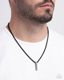 Roman Rebel - Black Mens Necklace - Paparazzi Accessories Mens Necklace Bedazzle Me Pretty Mobile Fashion Boutique