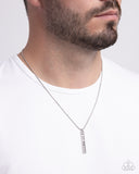 Roman Report - Silver Mens Necklace - Paparazzi Accessories Mens Necklace Bedazzle Me Pretty Mobile Fashion Boutique